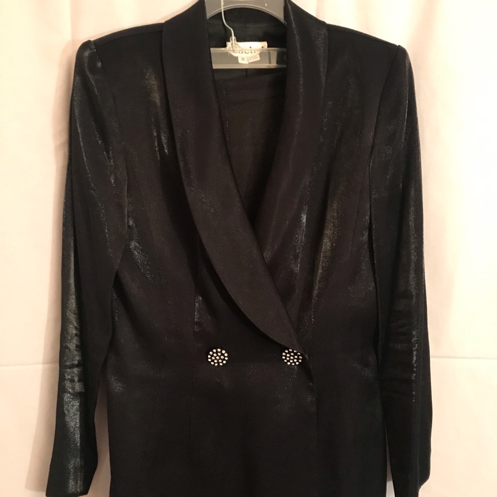 CACHET-Elegant 2pieces black sequins pantsuit